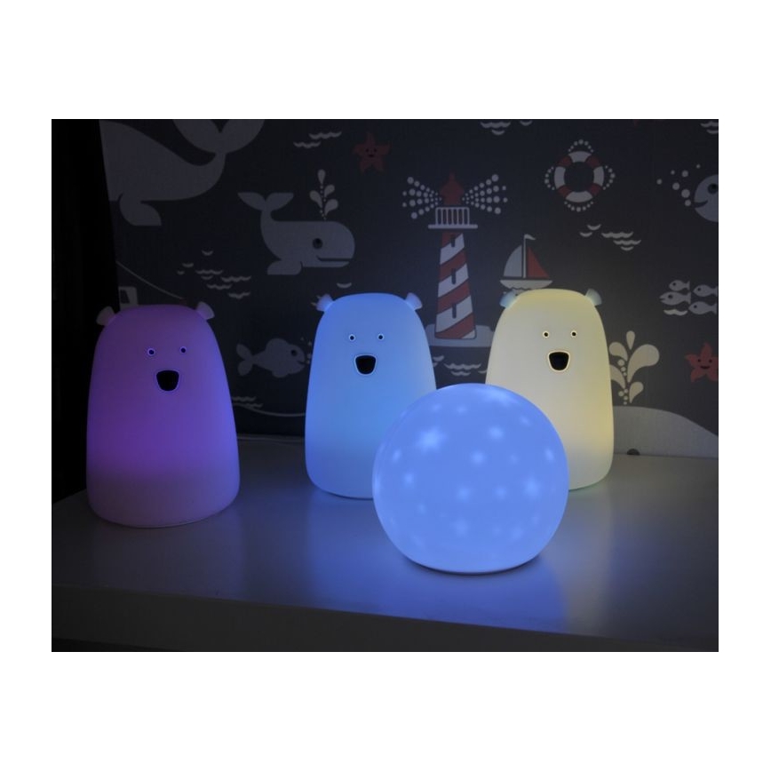 LED RGB Kinder-Touchlampe BÄR LED/0,8W/5V blau