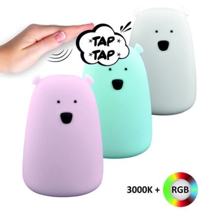 LED RGB Kinder-Touchlampe BÄR LED/0,8W/5V blau