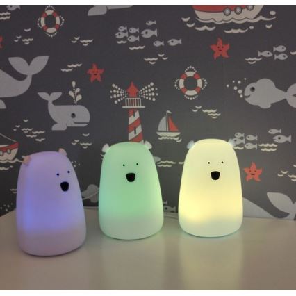 LED RGB Kinder-Touchlampe BÄR LED/0,8W/5V weiß + USB