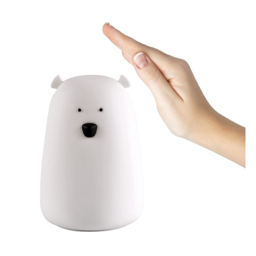 LED RGB Kinder-Touchlampe BÄR LED/0,8W/5V weiß + USB