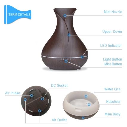 LED RGB Luftbefeuchter und Ionisator 400 ml