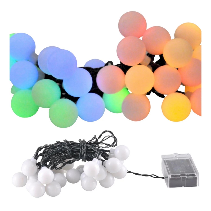 LED RGB Solar-Lichterkette PARTY 30xLED/1,2V 400 mAh 3,9 m IP44