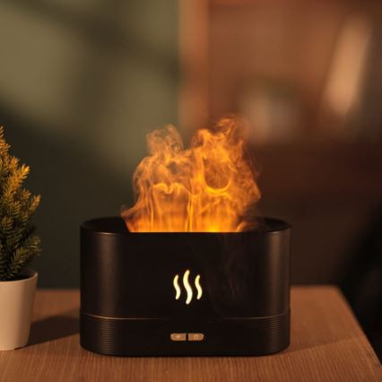 LED RGB Ultraschall Aroma-Diffusor und Luftbefeuchter mit Beleuchtung 180ml Schwarz