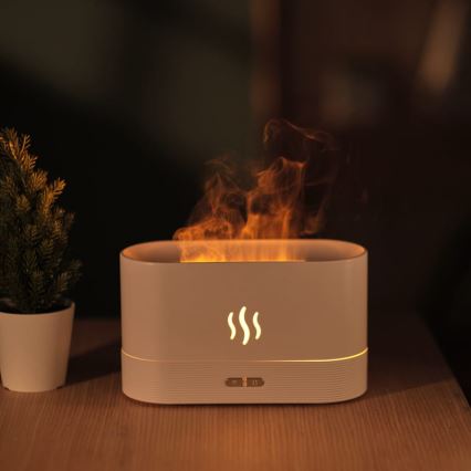 LED RGB Ultraschall Aroma-Diffusor und Luftbefeuchter mit Beleuchtung 180ml Weiß