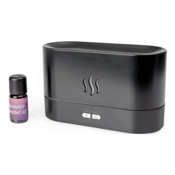 LED RGB Ultraschall Aroma-Diffusor und Luftbefeuchter mit Beleuchtung 180ml Schwarz