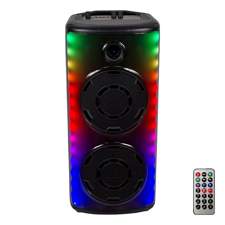 LED RGB Wiederaufladbarer Lautsprecher mit Mikrofon 600W/2400 mAh + Fernbedienung