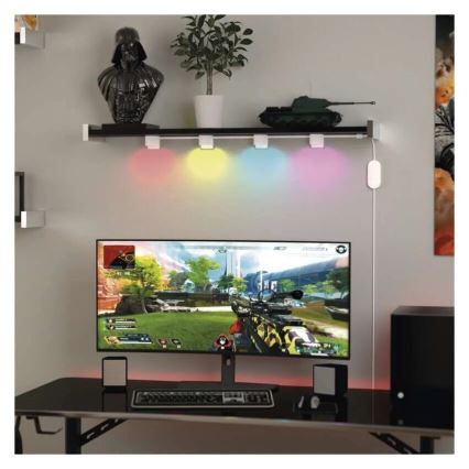LED RGBIC+CCT Dekorationslichterkette mit Punktbeleuchtung GoSmart - Erweiterung 4xLED/7W/230V 85 cm Wi-Fi Tuya