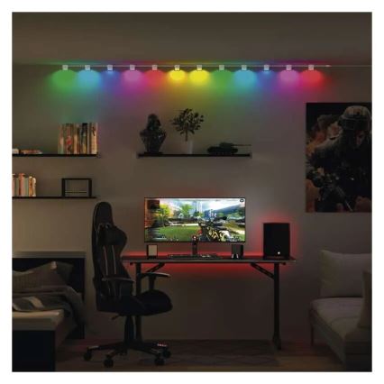 LED RGBIC+CCT Dekorationslichterkette mit Punktbeleuchtung GoSmart - Erweiterung 4xLED/7W/230V 85 cm Wi-Fi Tuya
