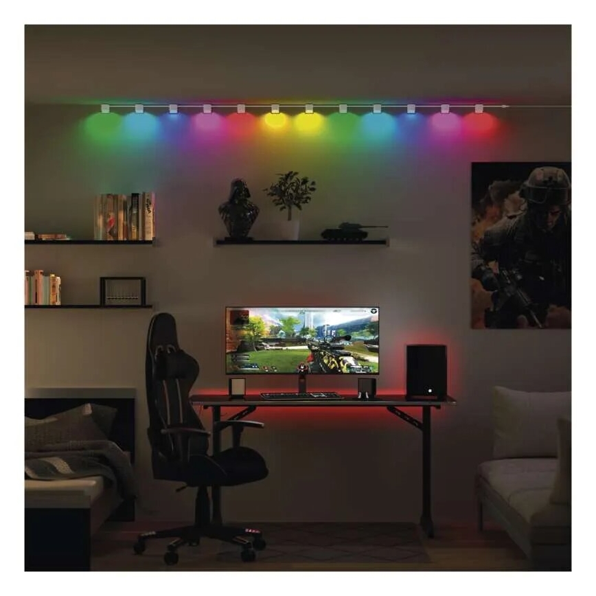 LED RGBIC+CCT Dekorationslichterkette mit Punktbeleuchtung GoSmart - Erweiterung 4xLED/7W/230V 85 cm Wi-Fi Tuya