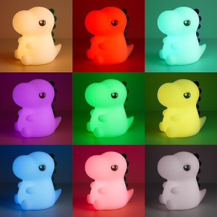 LED RGBW Dimmbares wiederaufladbares Nachtlicht mit Touch-Bedienung für Kinder DINO LED/1W/5V 1200 mAh