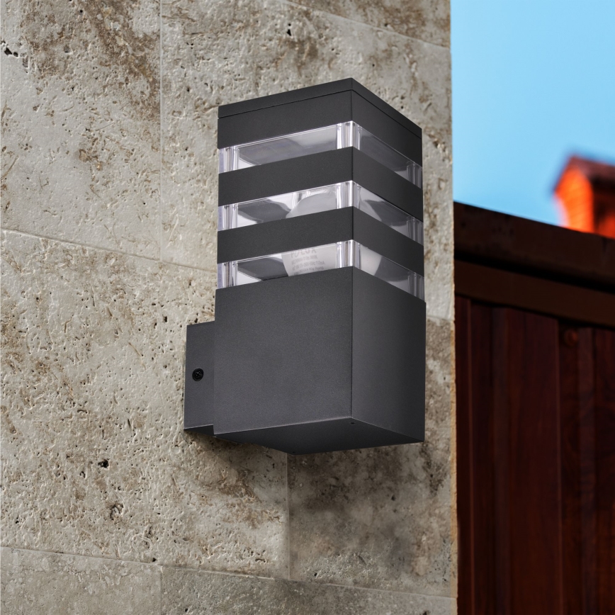 LED RGBW dimmbare Außenwandleuchte TEKSAS 1xE27/12W/230V 2700-6500K Wi-Fi IP44 Anthrazit