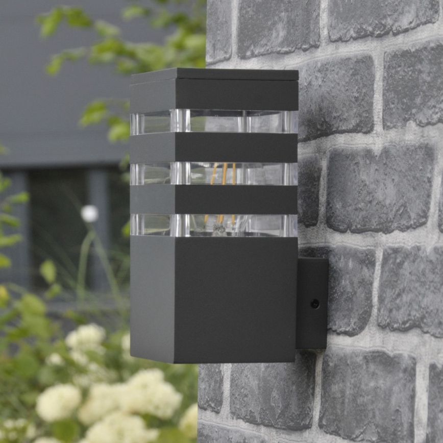 LED RGBW dimmbare Außenwandleuchte TEKSAS 1xE27/12W/230V 2700-6500K Wi-Fi IP44 Anthrazit