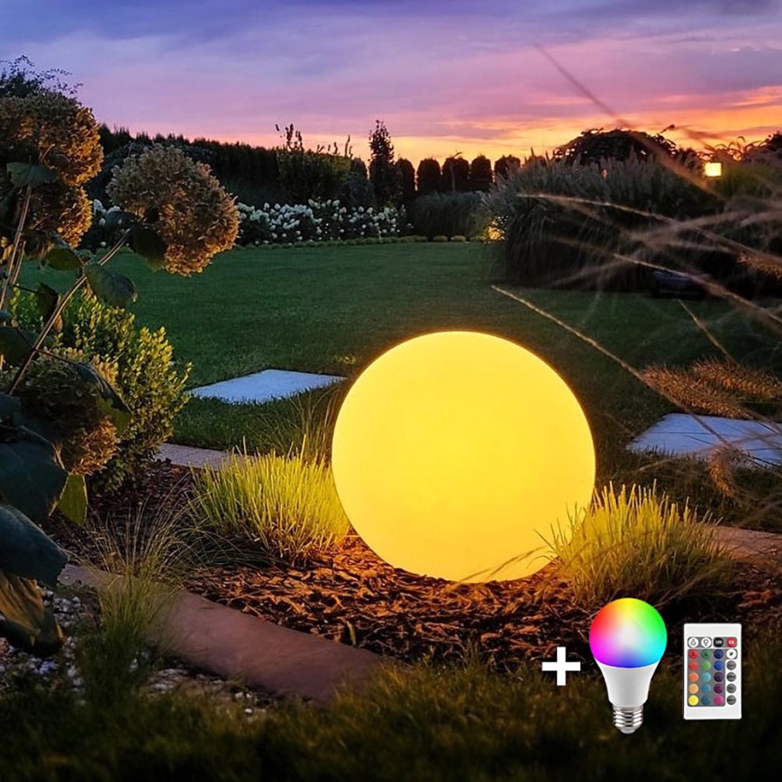 LED RGBW dimmbare Außenleuchte GLOBO 1xE27/9W/230V 2700-6500K Ø 60 cm IP44 Wi-Fi