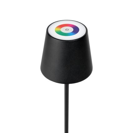 LED RGBW dimmbare, wiederaufladbare Außenlampe LED/1,5W/4000 mAh 3000K IP44 schwarz