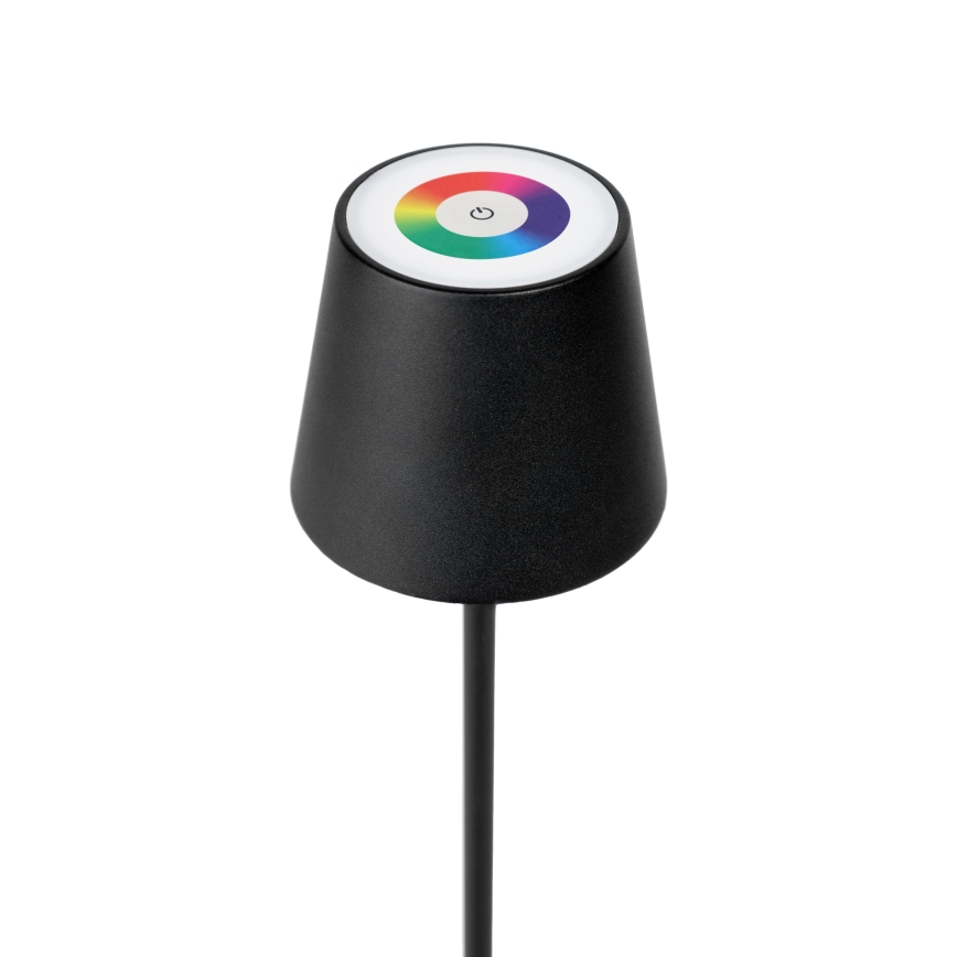 LED RGBW dimmbare, wiederaufladbare Außenlampe LED/1,5W/4000 mAh 3000K IP44 schwarz