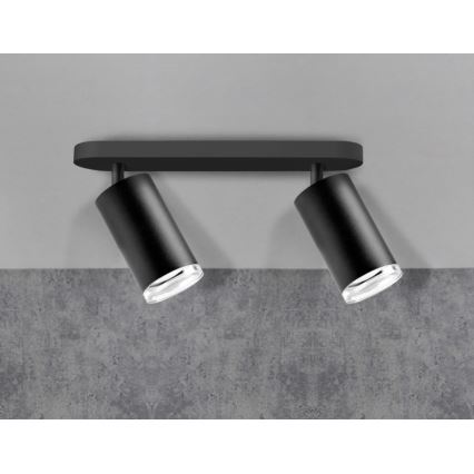 LED RGBW Dimmbare Badezimmer Einbauleuchte TURYN 2xGU10/6,5W/230V 2700-6500K Wi-Fi IP44 schwarz