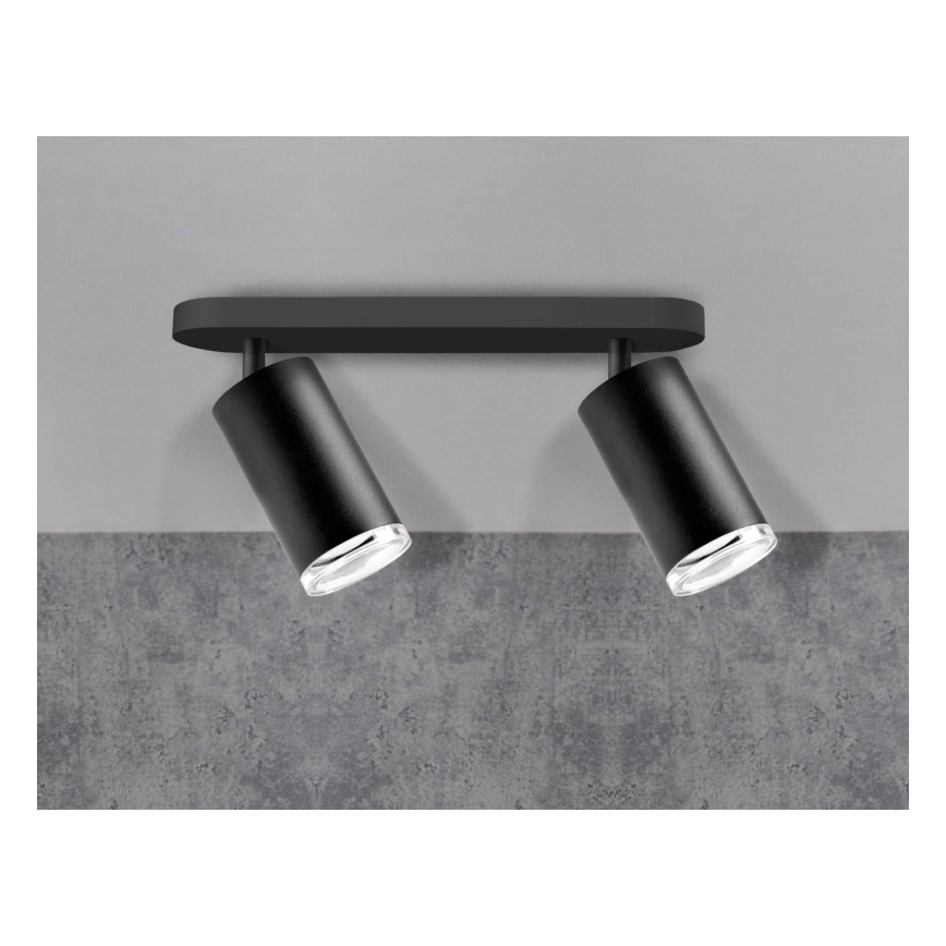LED RGBW Dimmbare Badezimmer Einbauleuchte TURYN 2xGU10/6,5W/230V 2700-6500K Wi-Fi IP44 schwarz