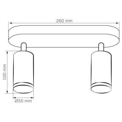 LED RGBW Dimmbare Badezimmer Einbauleuchte TURYN 2xGU10/6,5W/230V 2700-6500K Wi-Fi IP44 schwarz