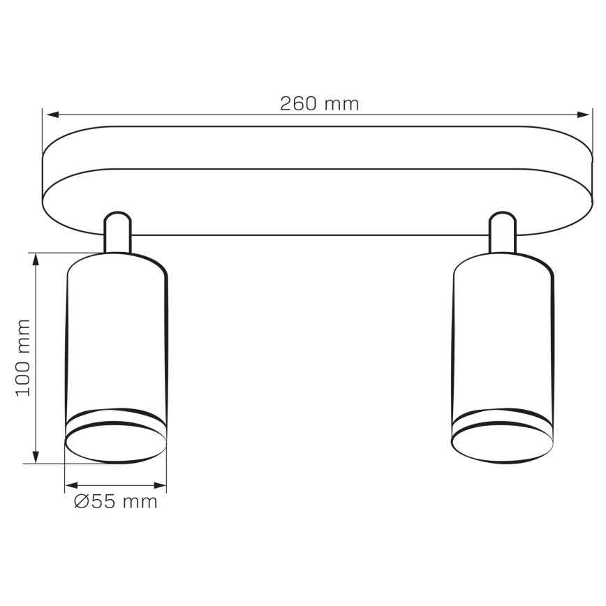 LED RGBW Dimmbare Badezimmer Einbauleuchte TURYN 2xGU10/6,5W/230V 2700-6500K Wi-Fi IP44 schwarz