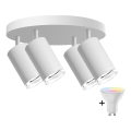 LED RGBW dimmbare Badezimmer Einbauleuchte TURYN 4xGU10/6,5W/230V 2700-6500K Wi-Fi IP44 Weiß