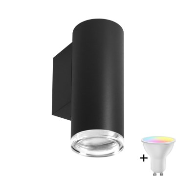 LED RGBW dimmbare Badezimmer-Wandleuchte TURYN 1xGU10/6,5W/230V 2700-6500K Wi-Fi IP44 schwarz