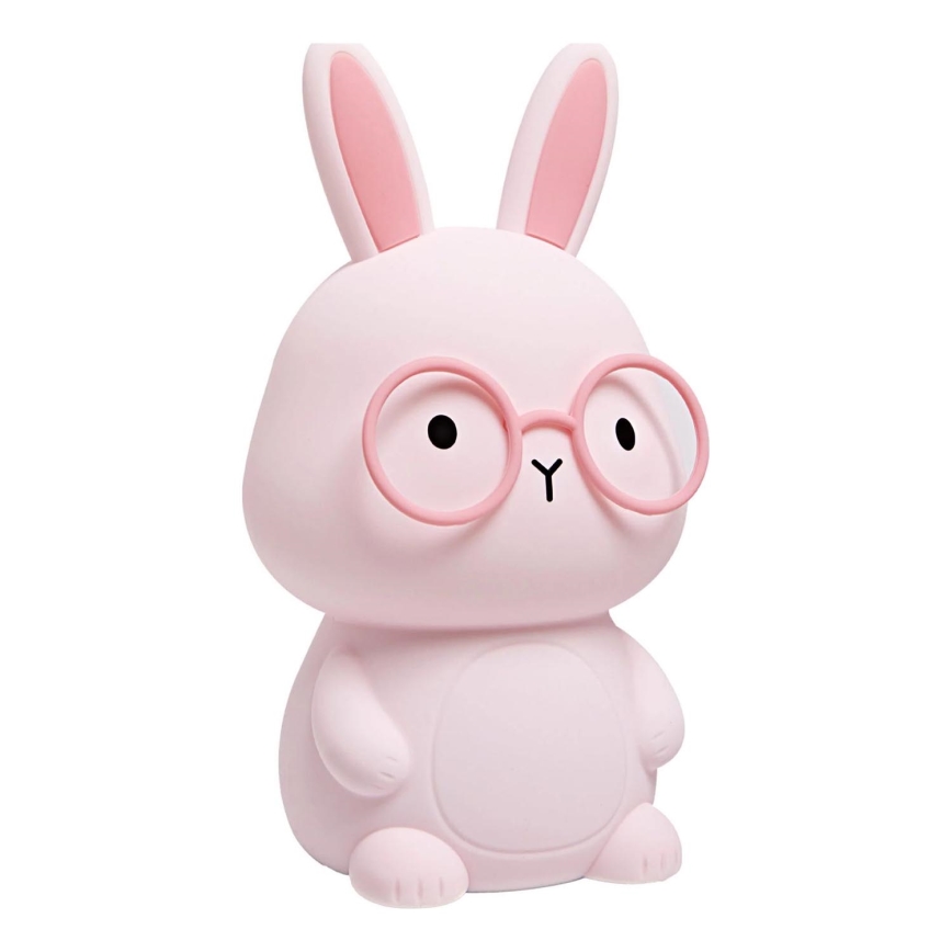 LED RGBW Dimmbare Kinder-Leuchte mit Touch-Funktion FLORKA LED/1W/5V USB 1200 mAh Hase rosa