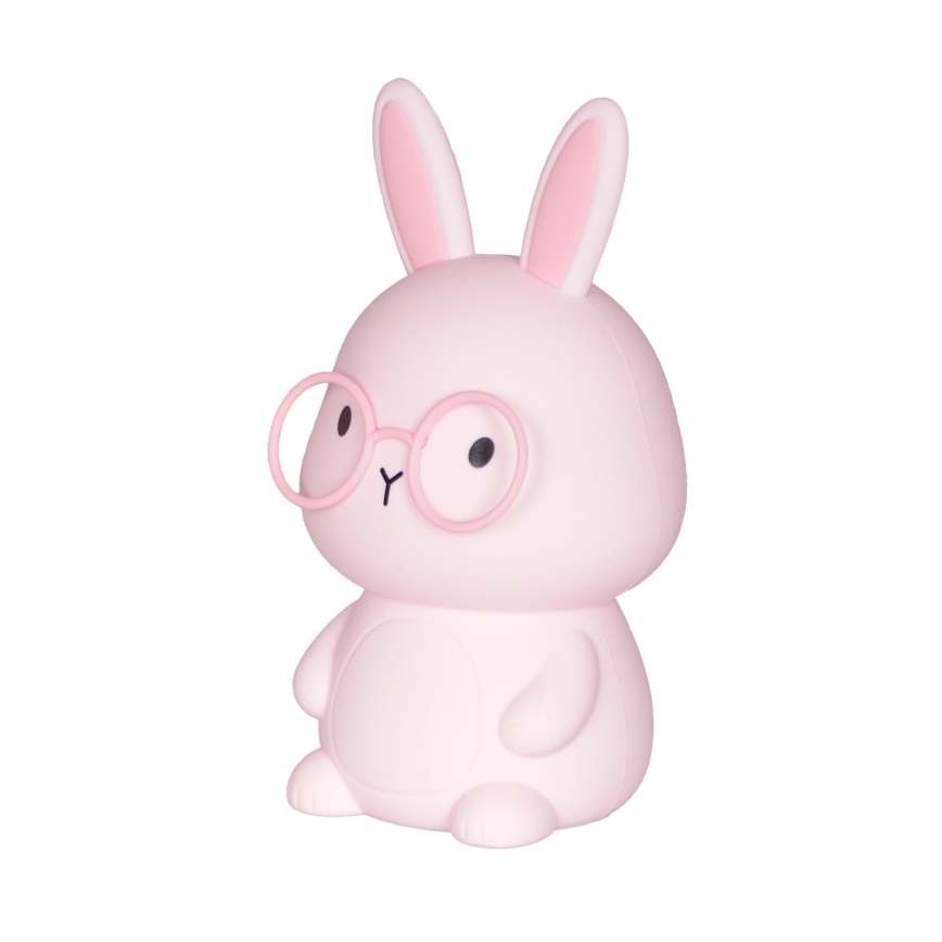LED RGBW Dimmbare Kinder-Leuchte mit Touch-Funktion FLORKA LED/1W/5V USB 1200 mAh Hase rosa