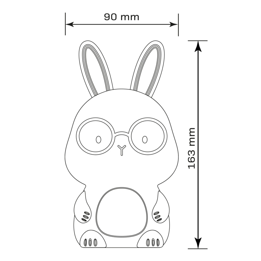LED RGBW Dimmbare Kinder-Leuchte mit Touch-Funktion FLORKA LED/1W/5V USB 1200 mAh Hase rosa
