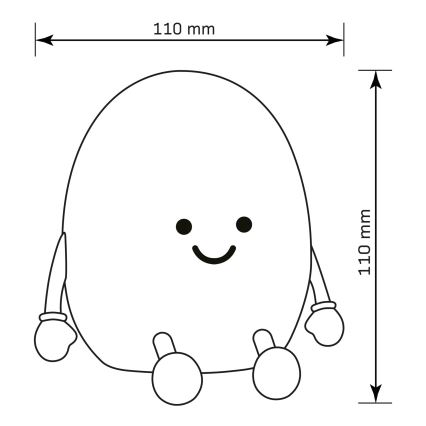 LED RGBW Dimmbare Kinder-Leuchte mit Touch-Funktion POTATO LED/2W/5V USB 1200 mAh Kartoffel