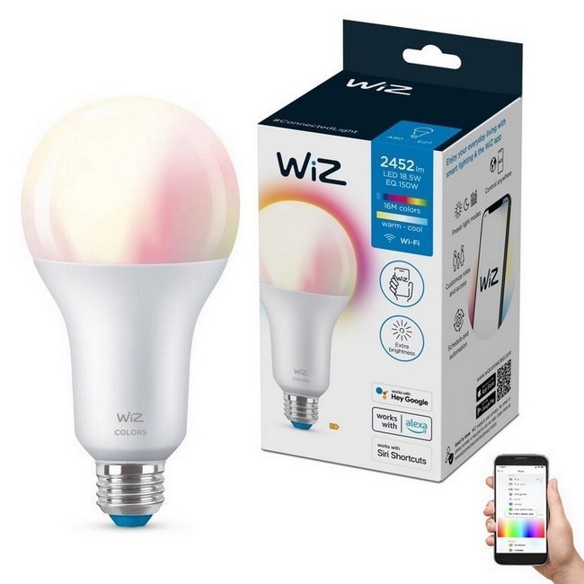 LED RGBW dimmbare Lampe A80 E27/18,5W/230V 2200-6500K CRI 90 Wi-Fi - WiZ