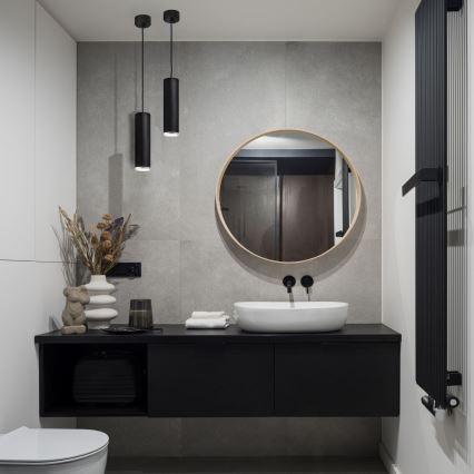 LED RGBW dimmbare Badezimmer-Hängeleuchte an Seil TURYN 1xGU10/6,5W/230V 2700-6500K Wi-Fi IP44 schwarz