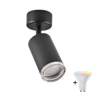 LED RGBW dimmbarer Badezimmer-Einbaustrahler TURYN 1xGU10/6,5W/230V 2700-6500K Wi-Fi IP44 schwarz