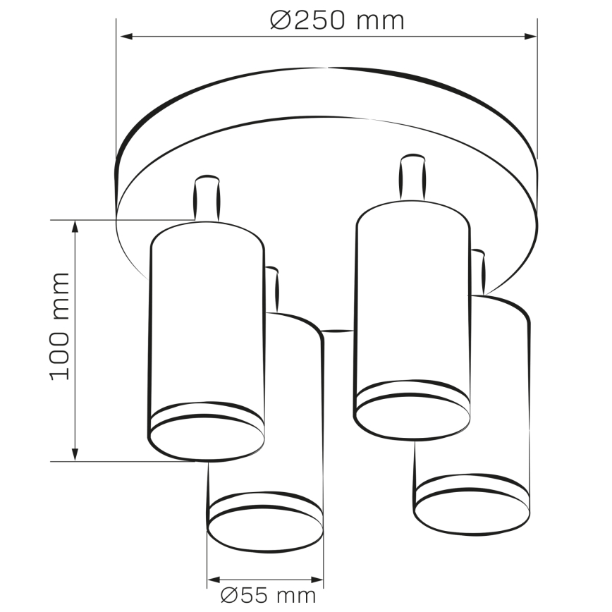 LED RGBW dimmbarer Badezimmer-Einbaustrahler TURYN 4xGU10/6,5W/230V 2700-6500K Wi-Fi IP44 weiß