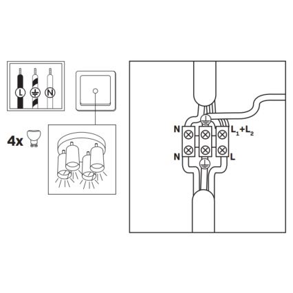 LED RGBW dimmbarer Badezimmer-Einbaustrahler TURYN 4xGU10/6,5W/230V 2700-6500K Wi-Fi IP44 weiß