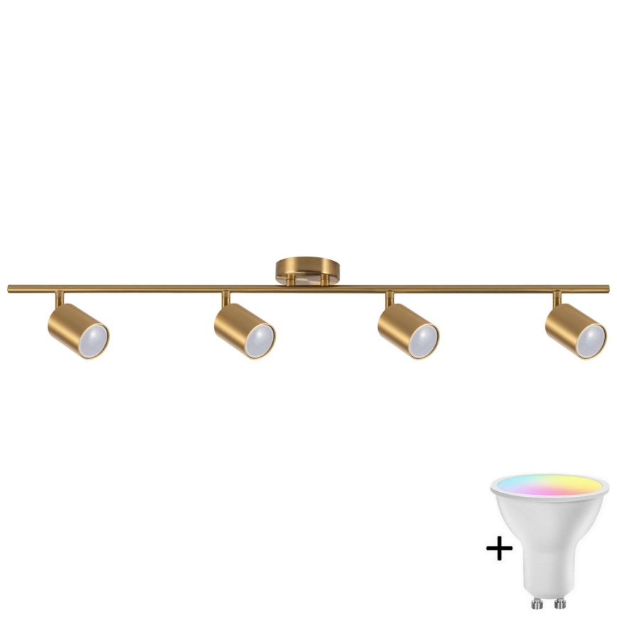 LED RGBW dimmbarer Einbaustrahler GOLDI 4xGU10/6,5W/230V 2700-6500K Wi-Fi gold