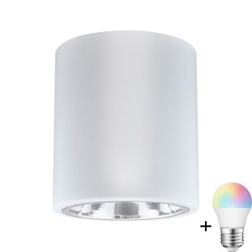 LED RGBW dimmbarer Einbaustrahler JUPITER 1xE27/6,5W/230V 2700-6500K Wi-Fi Ø 13 cm weiß