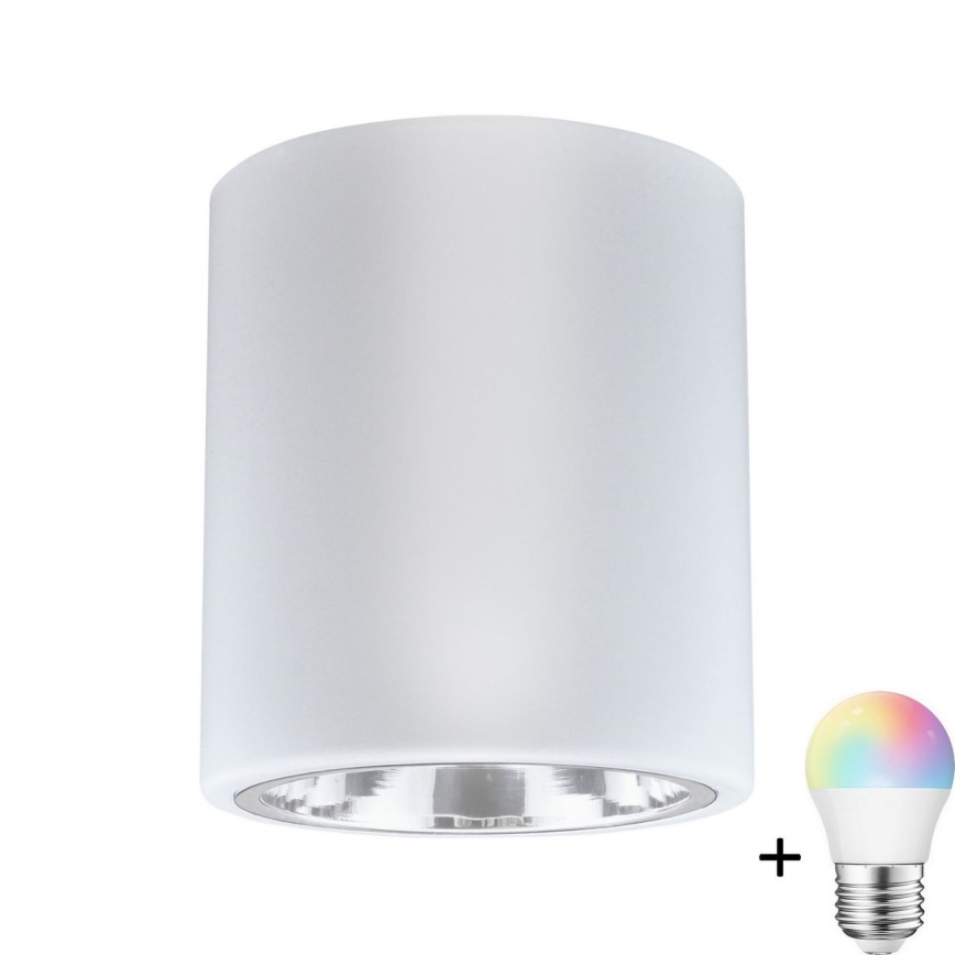 LED RGBW dimmbarer Einbaustrahler JUPITER 1xE27/6,5W/230V 2700-6500K Wi-Fi Ø 13 cm weiß