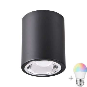 LED RGBW dimmbarer Spot JUPITER 1xE27/6,5W/230V 2700-6500K Wi-Fi Ø 9,8 cm schwarz