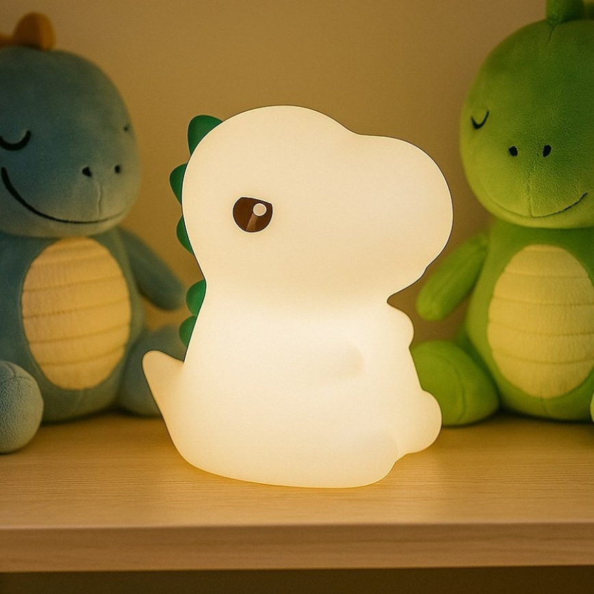 LED RGBW Dimmbares wiederaufladbares Nachtlicht mit Touch-Bedienung für Kinder DINO LED/1W/5V 1200 mAh