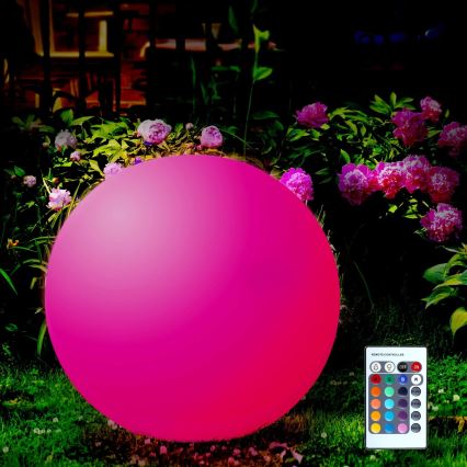 LED RGBW Solarleuchte BALL LED/3,2V d 20 cm IP65 + Fernbedienung