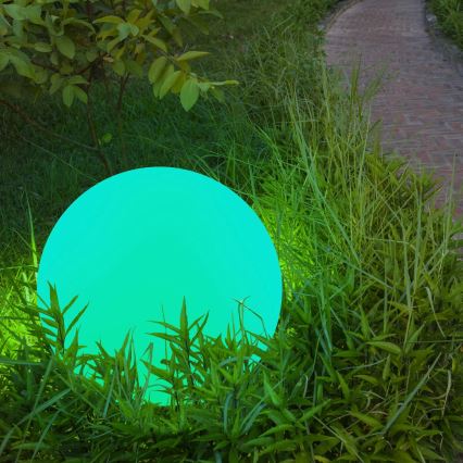 LED RGBW Solarleuchte BALL LED/3,2V d 20 cm IP65 + Fernbedienung