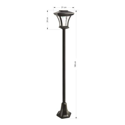 LED-Solar-Außenleuchte LED/1,2V 1800 mAh IP44 schwarz