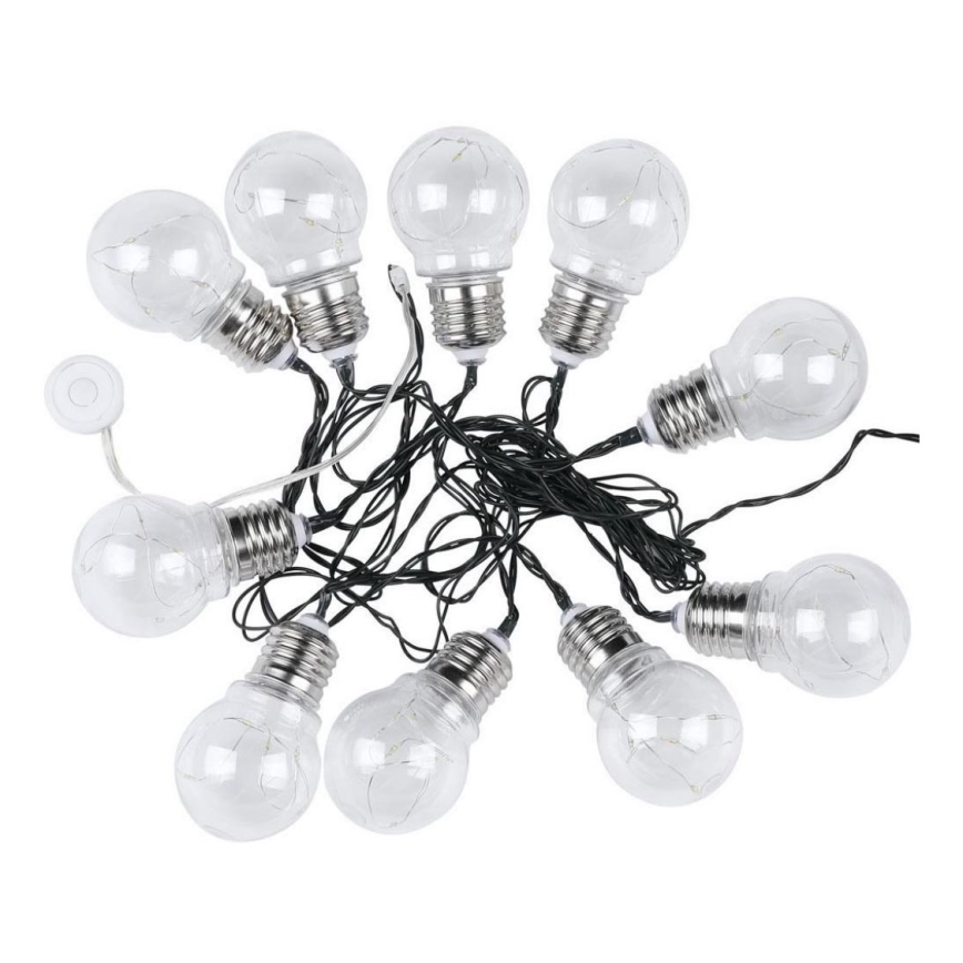 LED Solar-Lichterkette 10xLED/1W/1,2V 1xAA 2 m IP44 3000K 300 mAh