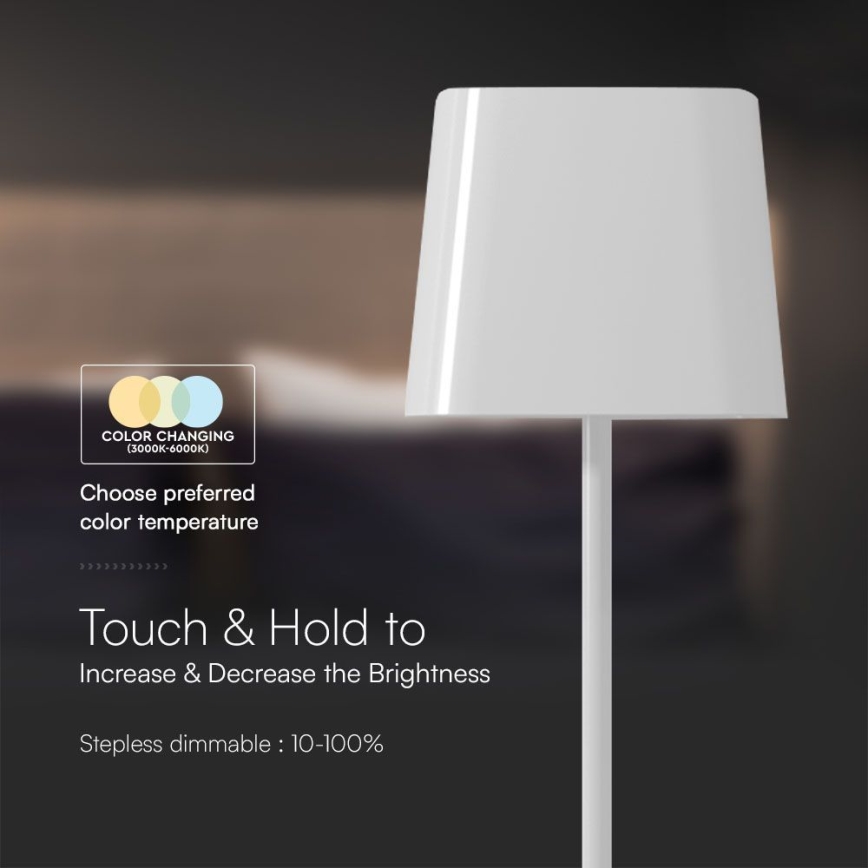LED Solar dimmbare magnetische Touch-Ladestandleuchte LED/5W/5V 3000-6000K 3600 mAh IP65 weiß