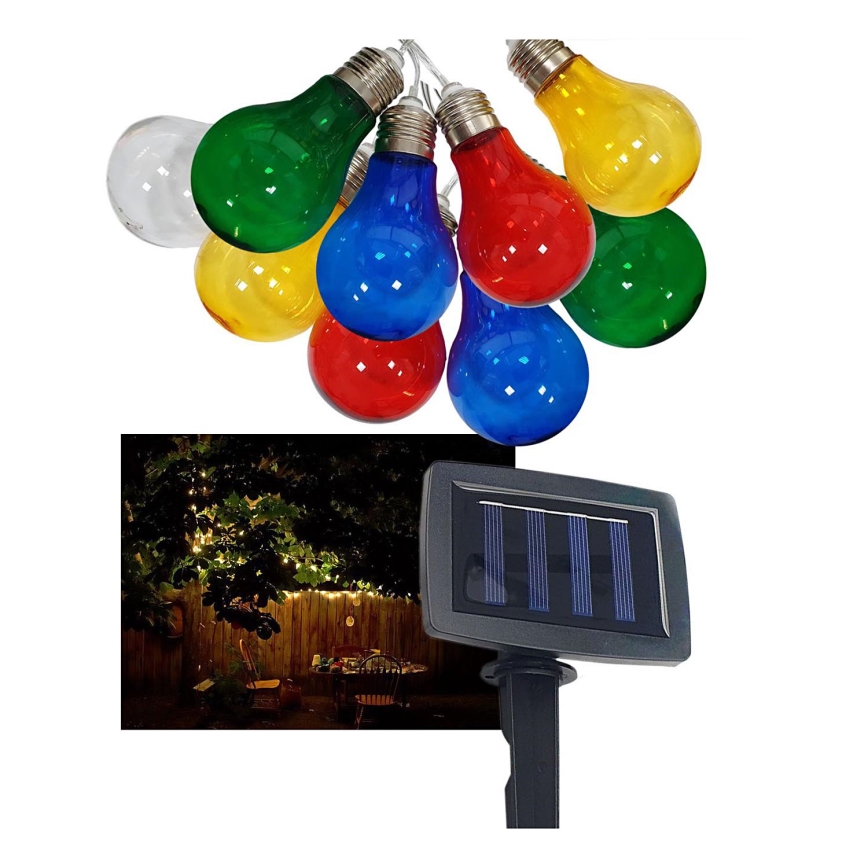 LED Solar-Outdoor-Lichterkette 10xLED/1,2V 300 mAh 2,2 m IP44 mehrfarbig