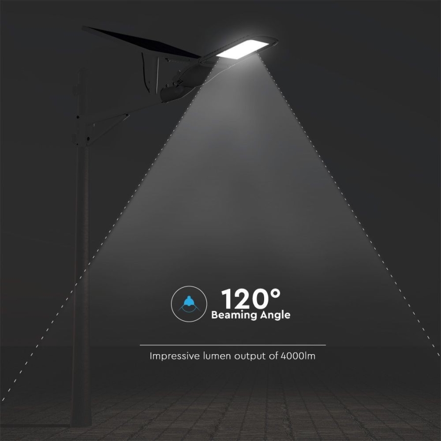 LED dimmbare Solar-Straßenleuchte SAMSUNG CHIP LED/50W/6,4V 4000K IP65 30000 mAh + Fernbedienung