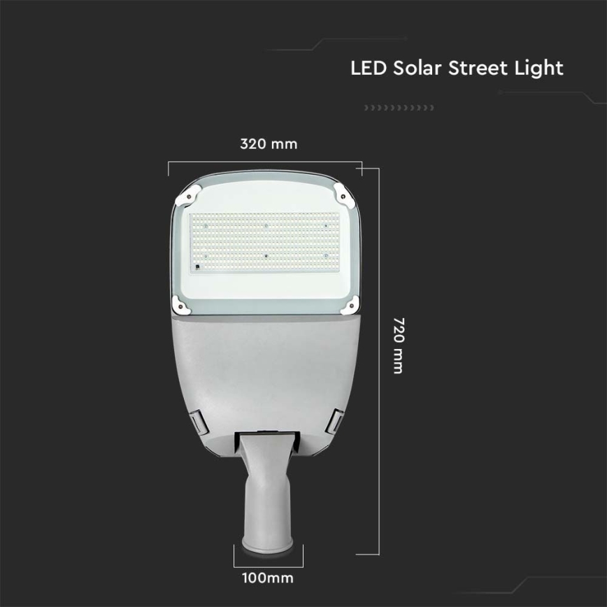 LED dimmbare Solar-Straßenleuchte SAMSUNG CHIP LED/50W/6,4V 4000K IP65 30000 mAh + Fernbedienung