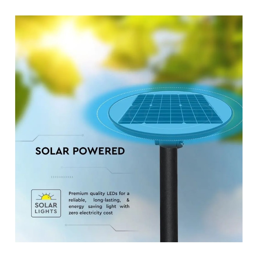 LED-Solar-Straßenlaterne mit Sensor LED/10W/3,2V 6500K IP65 25000 mAh + Fernbedienung