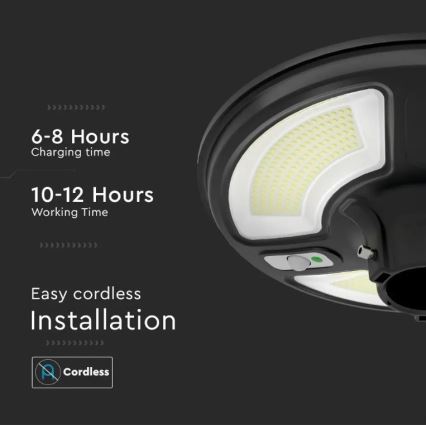 LED-Solar-Straßenlaterne mit Sensor LED/10W/3,2V 6500K IP65 25000 mAh + Fernbedienung