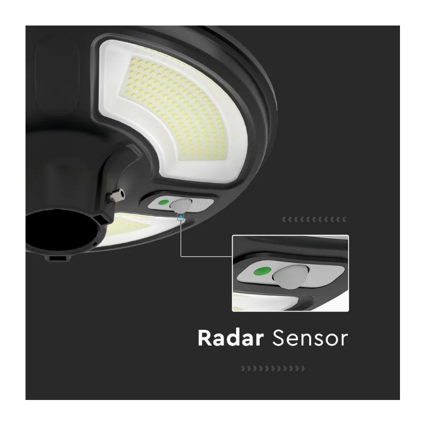 LED-Solar-Straßenlaterne mit Sensor LED/10W/3,2V 6500K IP65 25000 mAh + Fernbedienung